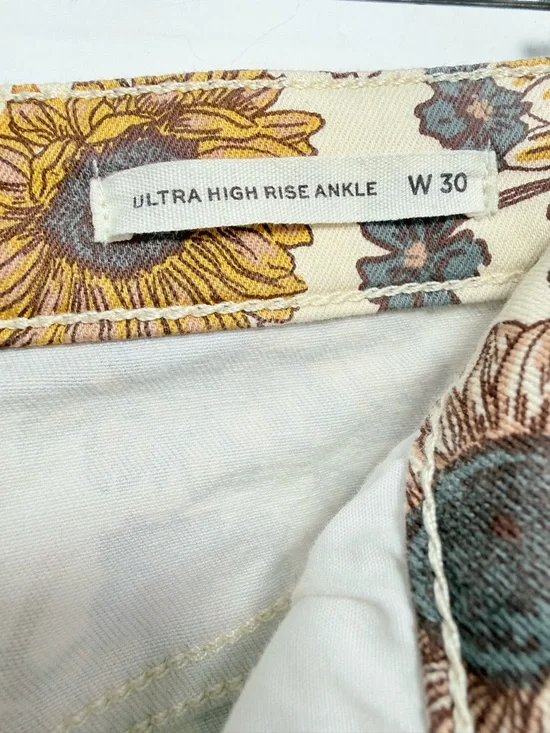 Cleo + Wolf Country Garden Yellow Floral Print High Rise Boot Cut Jeans - Picture 16 of 16